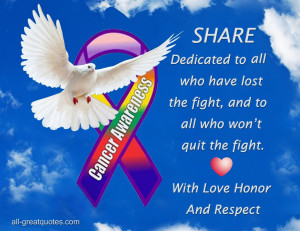 Cancer Awareness – Dedicated to all, who have lost the fight, and to ...