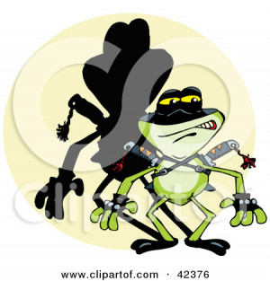 Clipart Ninja Frog Kicking Royalty Free Vector Illustration By Ron ...