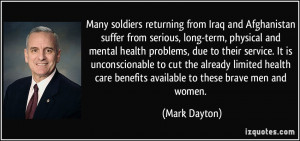 Many soldiers returning from Iraq and Afghanistan suffer from serious ...