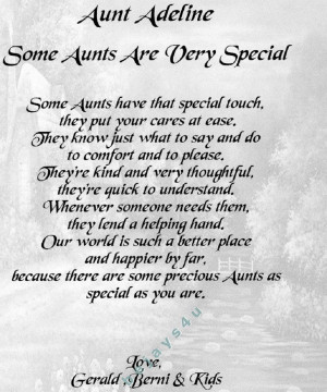Some Aunts Are Very Special Personalised Poem Picture