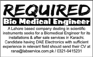 Jang Bio Medical Engineer Job Posting: Biomedical Engineer
