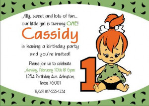 Pebbles Flintstone Birthday Invitation via Etsy Flintstone Birthday ...