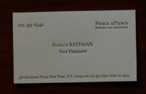 The iconic business card scene from American Psycho (2000), starring ...