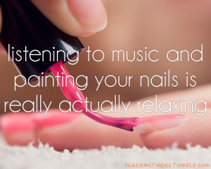 listening, music, nail polish, nails, paint, painting, relaxing