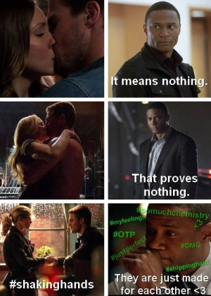 Diggle shipping Oliver Queen and Felicity Smoak from Arrow CW. Funny ...