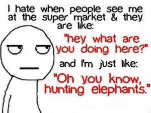 Oh you know hunting elephants.