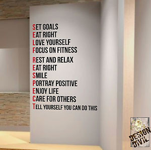 SELF-RESPECT-Gym-Motivational-Wall-Decal-Quote-Fitness-Workout-Health ...