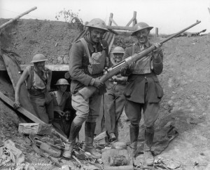 ... captured German Mauser T-Gewehr anti-tank rifle near Grevillers, 1918