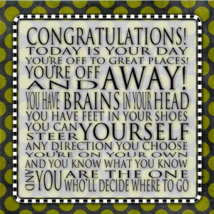 Congratulations Quote Dr. Seuss Word Art Prints by catalyst54