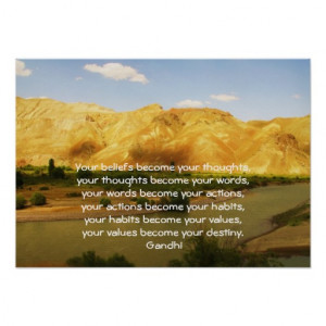 Sabiduría de Gandhi que dice la cita sobre destino Poster