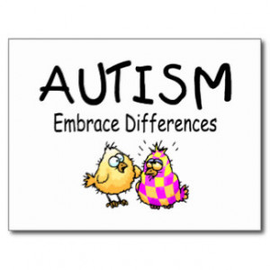 Autism Embrace Differences Post Card