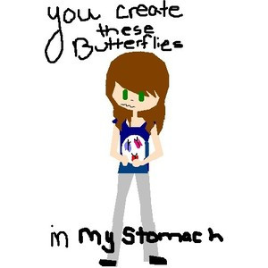 butterflies in my stomach quote (drawn by me!)