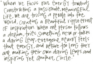Maybe instead of waiting to feel inspiration, I need to simply somehow ...