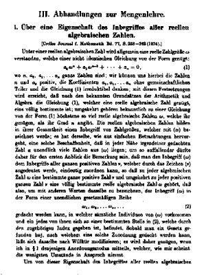 Philip Jourdain and Georg Cantor Extract from Cantor's Über einen die ...