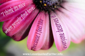 good morning love quotes - I think its nice when people find love ...
