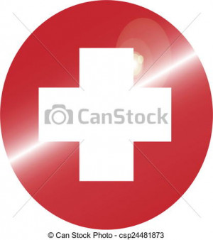 Stock Illustration Swiss flag white cross on red stock
