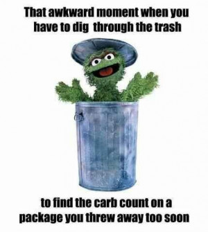 Type 1 diabetes, counting carbs, oscar the grouch, sesame street- I ...