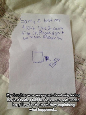 funny kids note to the toothfairy