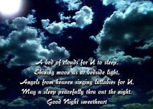 Bed of Clouds for U to Sleep ~ Good Night Quote