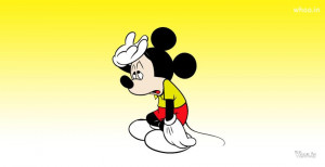 Sad Mickey Mouse with Yellow Background HD Wallpaper,Cartoon Wallpaper ...