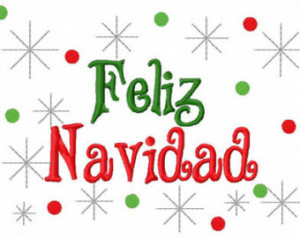 Christmas Embroidery Design Feiz Na vidad ..Spanish Embroidery Saying ...