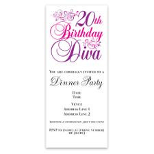 20th Birthday Diva Invitations for