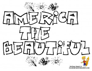 America The Beautiful Quote Coloring at YesColoring
