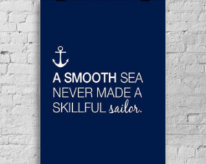 1X Beautiful NAVY NAUTICAL quote ar t print room wall decor A4 or ...