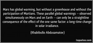 ... warming, but without a greenhouse and without the participation