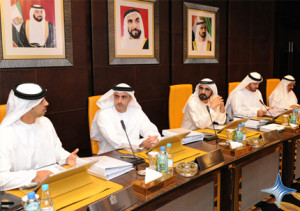 Sheikh Mohammed presiding over the cabinet meeting