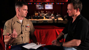 Interviewing Gary Sinise prior to a performance by The LT Dan Band