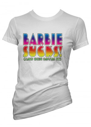 ... Womens Funny Sayings T Shirts-Barbie Sucks! -Ladies Best selling Tees