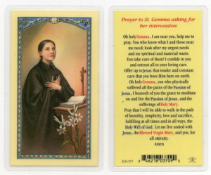 Prayer To St. Gemma Laminated Prayer Cards 25 Pack - Full Color