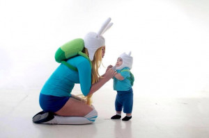 Adventure Time cosplay – Fiona (Kim) & Finn (Kim’s baby)