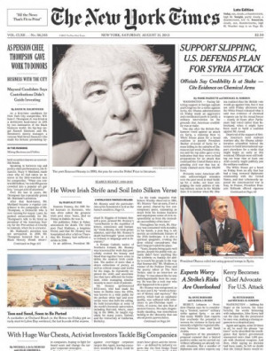 The New York Times pays tribute to Seamus Heaney