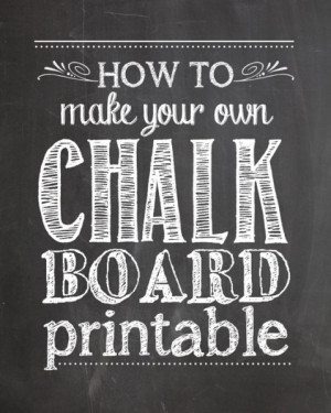 how to make chalkboard printables