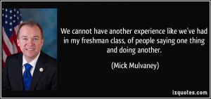 We cannot have another experience like we've had in my freshman class ...