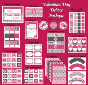 Sale 70% off DIY Mod Valentines Day Party PRINTABLE Deluxe Package ...