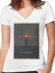 Movie Quote - 2001: A Space Odyssey Women's Fitted V-Neck T-Shirt