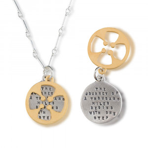 ... Begins With One Step, Confucius, Inspirational Quote Necklace Jewelry