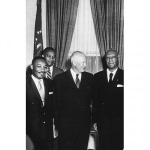 Dwight Eisenhower (With Civil Rights Leaders, 1957) Poster - 13x19