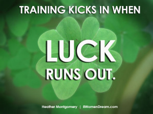 Motivational fitness photo quotes - training kicks in when luck runs ...