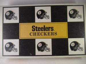 Vintage Pittsburgh Steelers Checkers Game Chess Set Mini Helmets ...