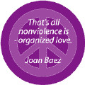 PEACE QUOTE: Nonviolence is Organized Love--PEACE SIGN KEY CHAIN
