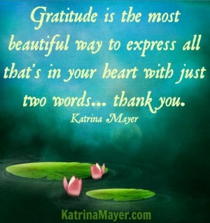 Gratitude quote via www.KatrinaMayer.com