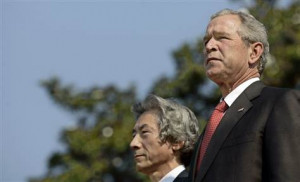 George W. Bush and Japan's Prime Minister Junichiro Koizumi
