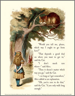 ... tell me please which way i ought to go from here alice in wonderland