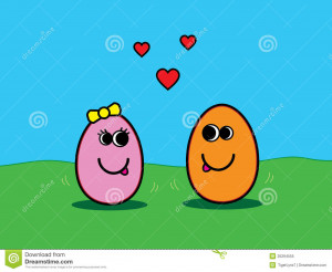 Royalty Free Stock Photo: Cute Cartoon Egg Couple