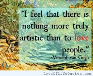 Vincent Van Gogh quote on loving people