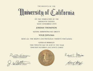 University of California Berkeley Diploma